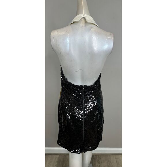 Bronx and Banco Wednesday Sequined Halterneck Minidress Size M $750 - Picture 9 of 13